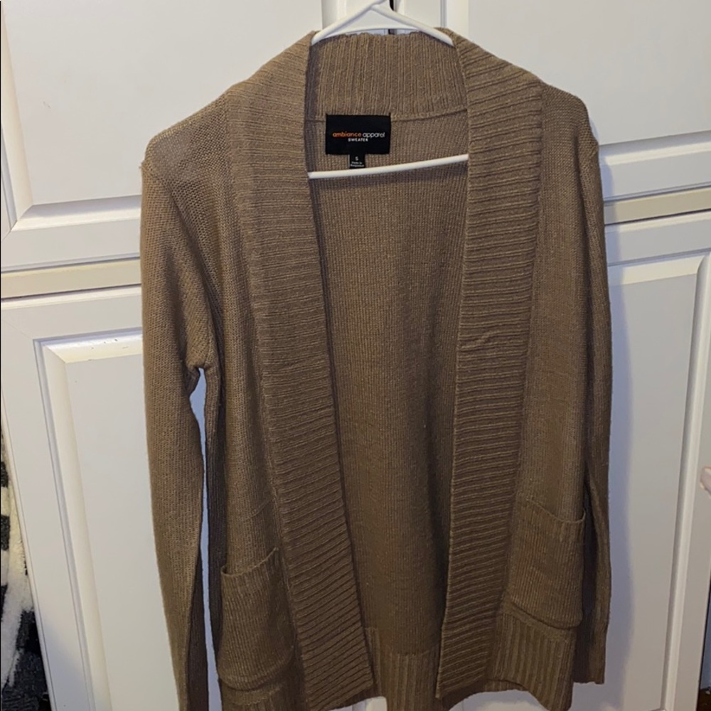 Super cute dark tan cardigan!